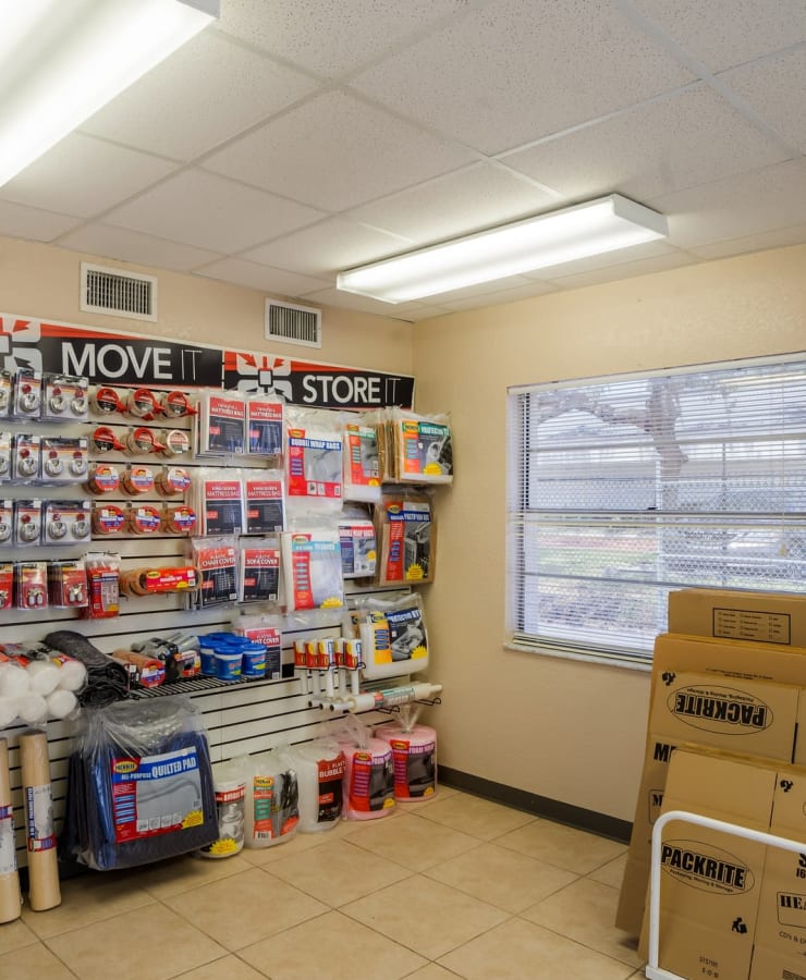 Packing supplies sold at StorQuest Self Storage in Clearwater, Florida