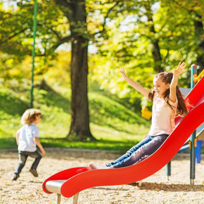 Children playing at a playground at Madigan in Joint Base Lewis McChord, Washington