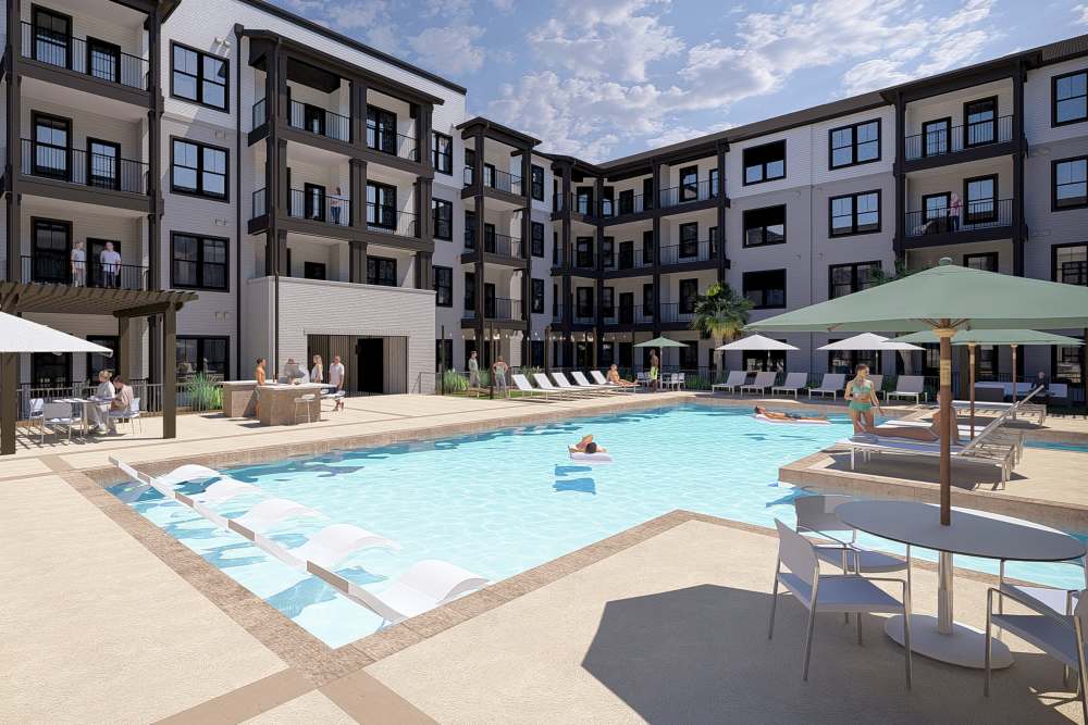 Charming outdoor leisure area at The Heights at Waterpointe in Flowood, Mississippi