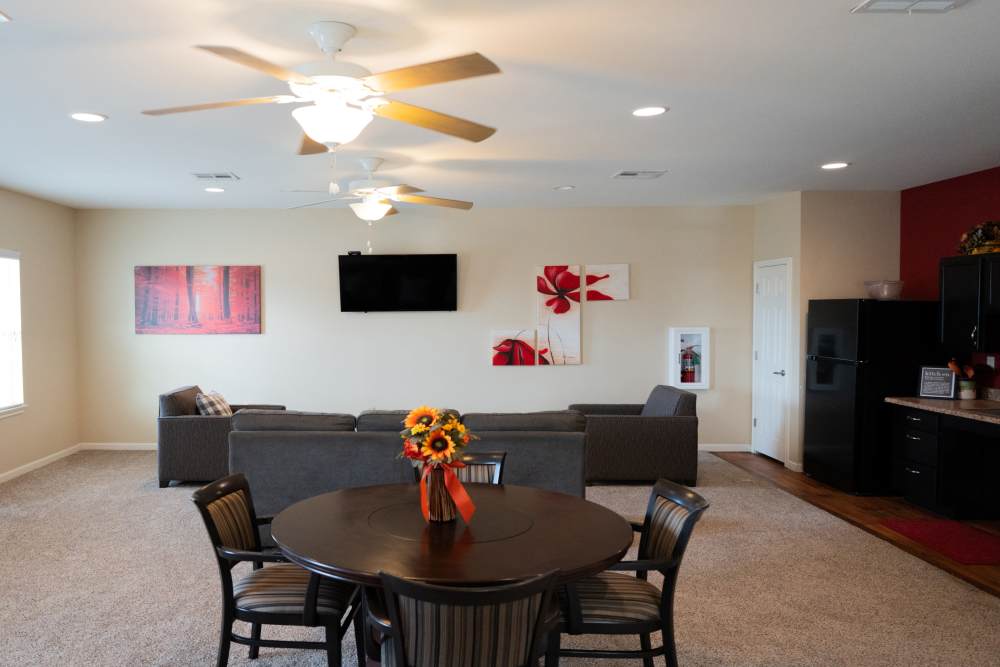 Clubhouse with access to the community kitchen at Fairway Breeze in El Reno. OK