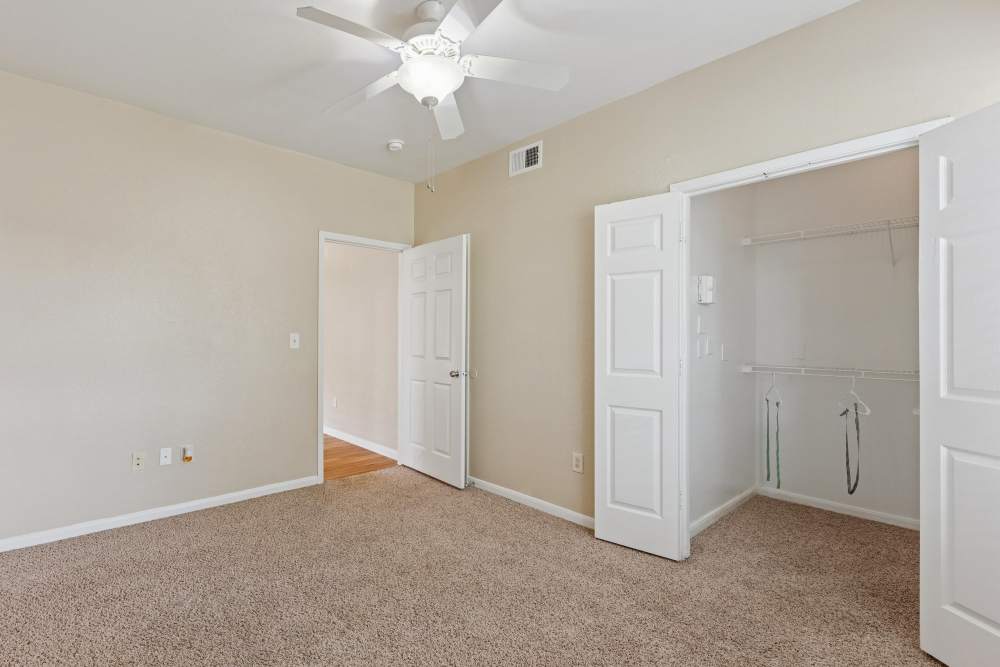 Walk in closets at Brazoswood Apartments in Clute, Texas