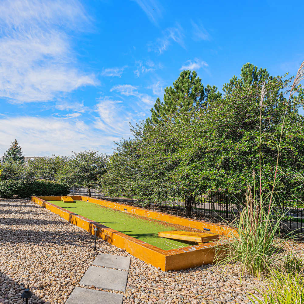 Cornhole and putting green space