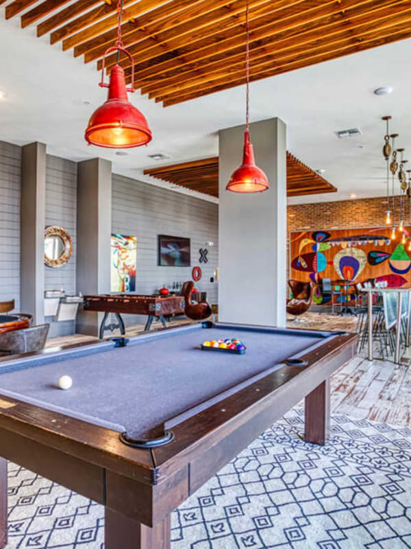 Clubhouse with a billiards table at The Parker at Maitland Station, Maitland, Florida
