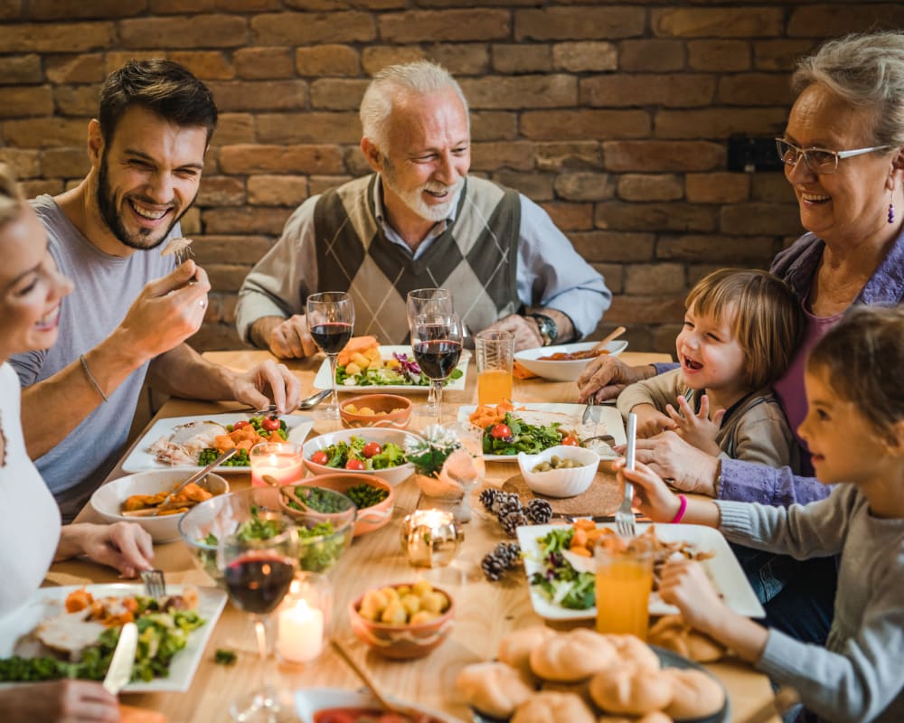 A family having their launch at restaurant near Chollas Heights Historical in San Diego, California