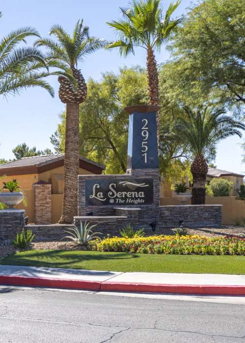 Community sign out side of La Serena at the Heights in Henderson, Nevada