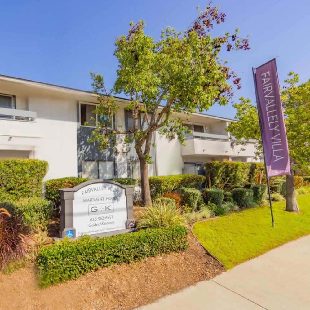 Apartment flag at Fairvalley Villa in Covina, California  