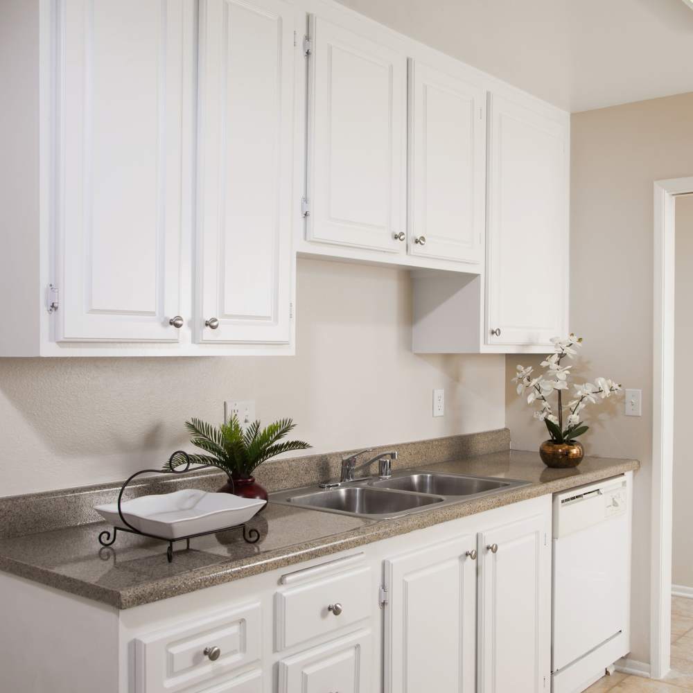 Well-lit kitchen at Forest Glen in Lake Forest,California