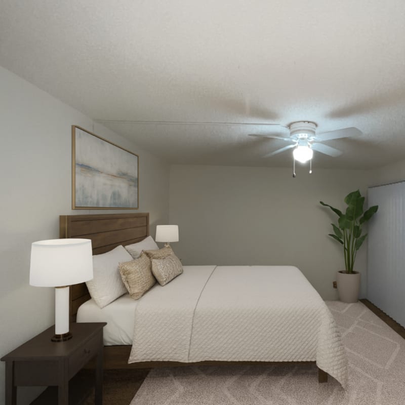 Bedroom at Creekwood Apartments in Gainesville, Florida