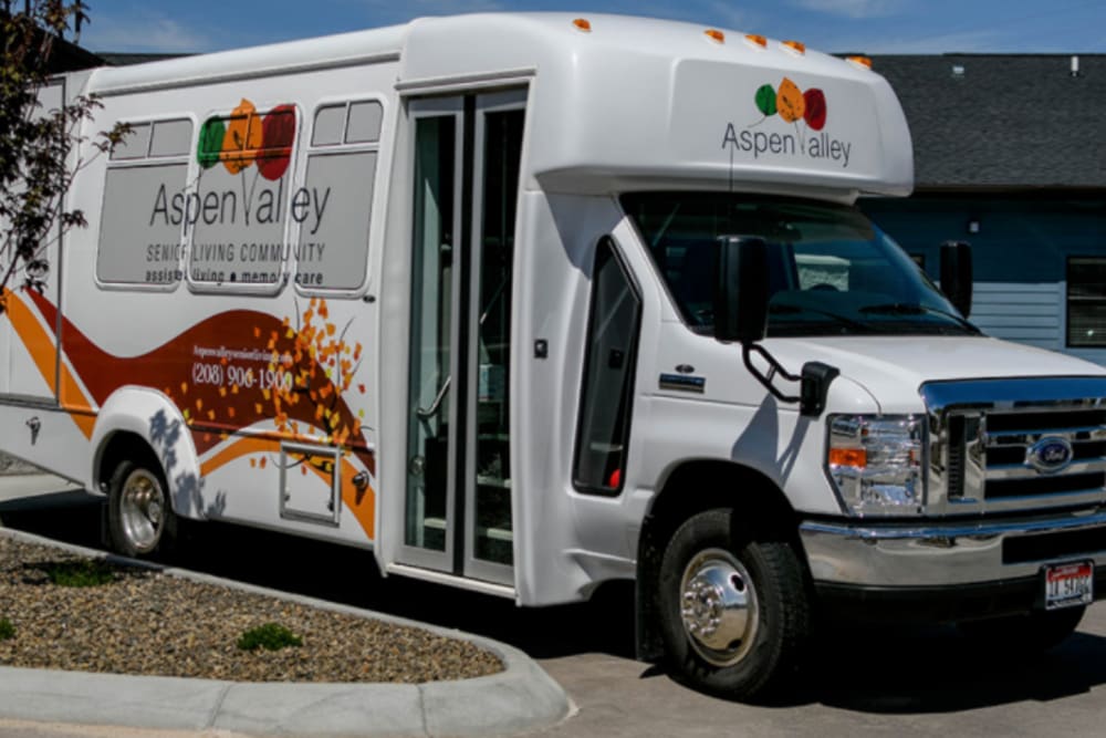 Community travel bus at Aspen Valley Senior Living in Boise, Idaho