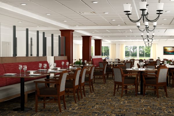 Rendering of lovely dining room at Pine Grove Crossing in Parker, Colorado