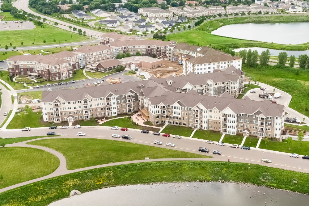 Main building at Applewood Pointe of Maple Grove at Arbor Lakes in Maple Grove, Minnesota. 