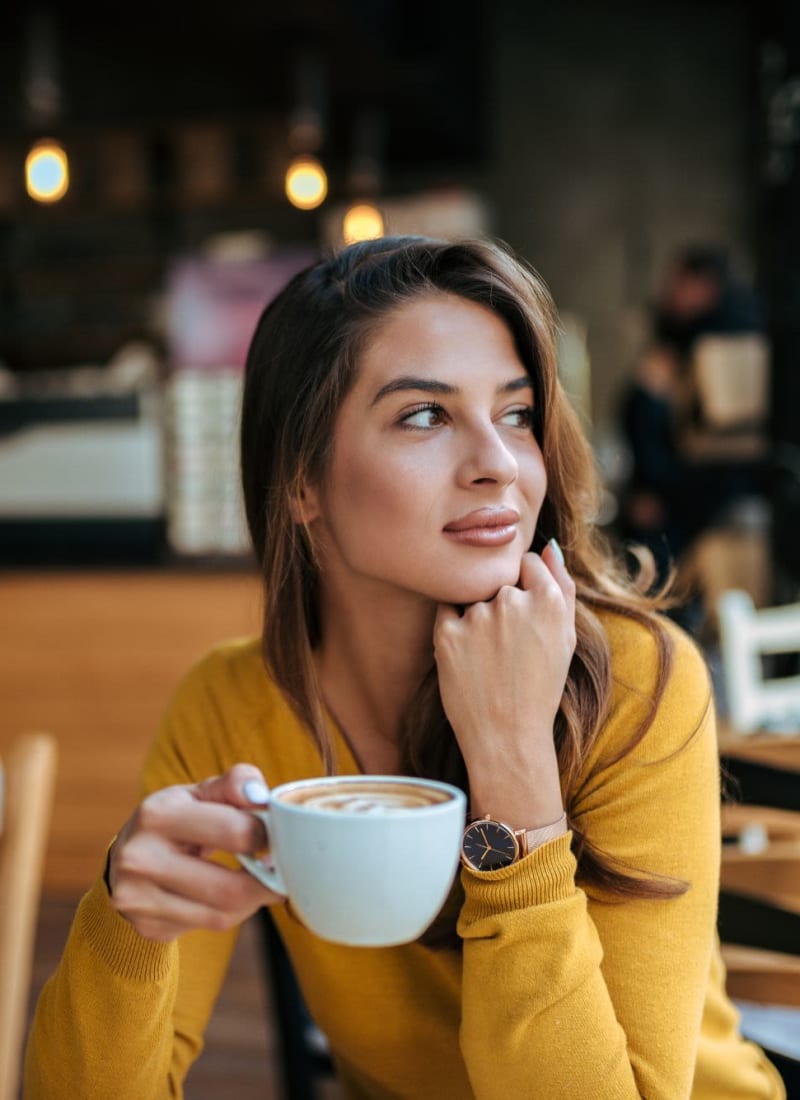 Resident getting a cup of coffee near Marquis Cross Mountain in San Antonio, Texas