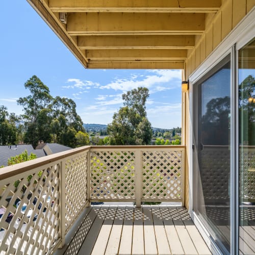 Rendering of private balcony at Quail Hill Apartments in Castro Valley, California