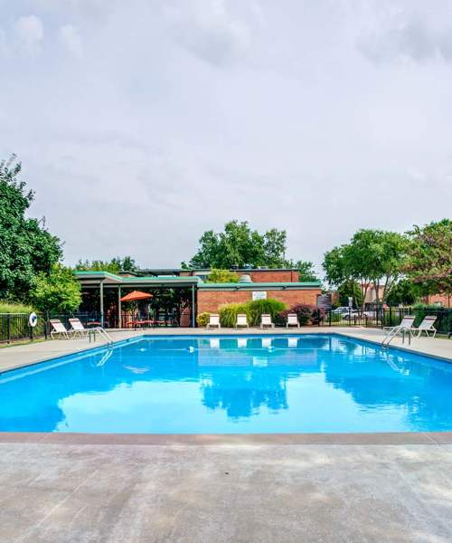 Swimming pool at Courtyard Apartments in Columbia, Missouri