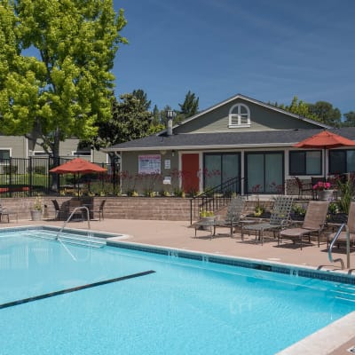 Ridgecrest apartments swimming pool, a location managed by Sequoia