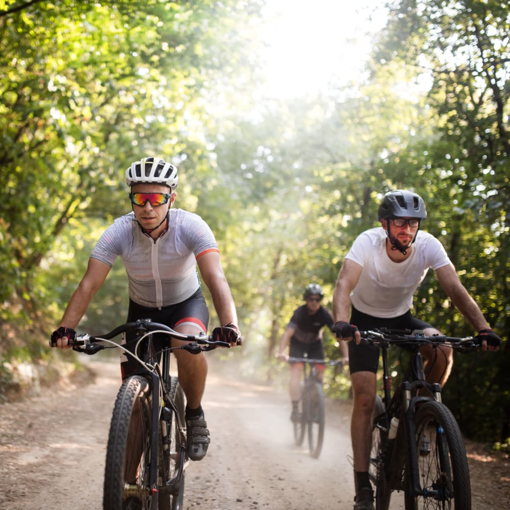 Residents out for a bike ride near The Veridian in Bend, Oregon