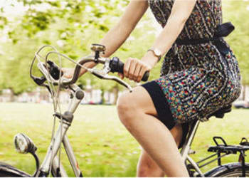 Resident biking near Occidental in Oxnard, California