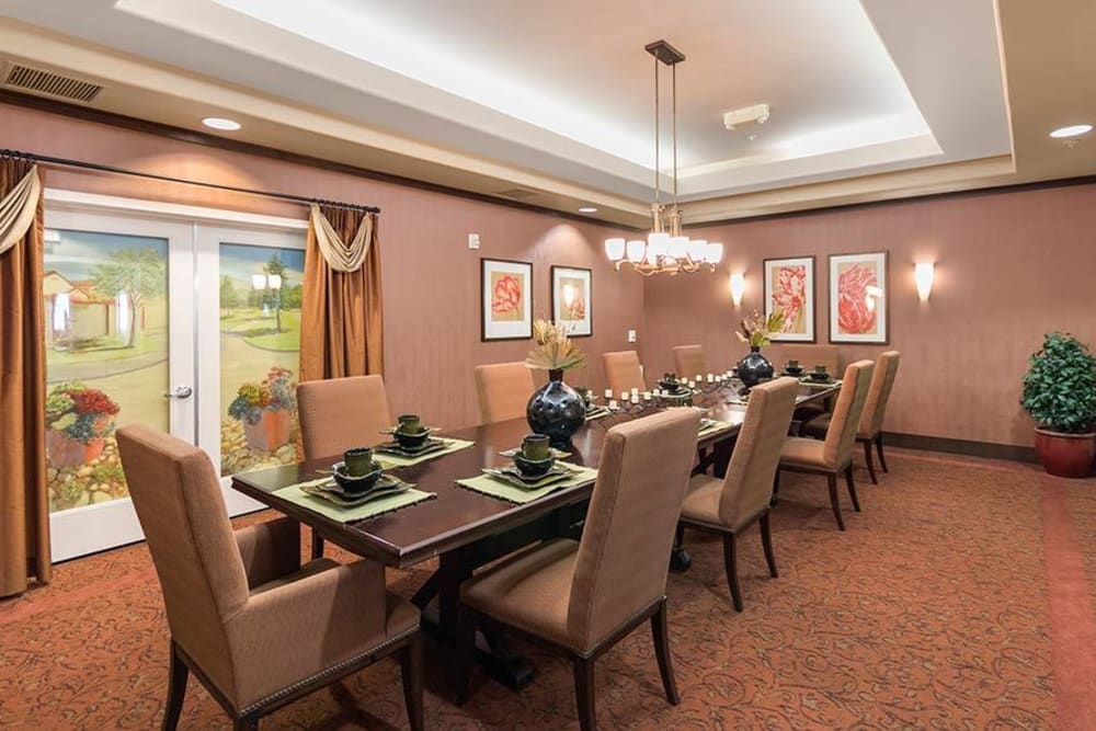 A private dining area at Merrill Gardens at Green Valley Ranch in Henderson, Nevada. 