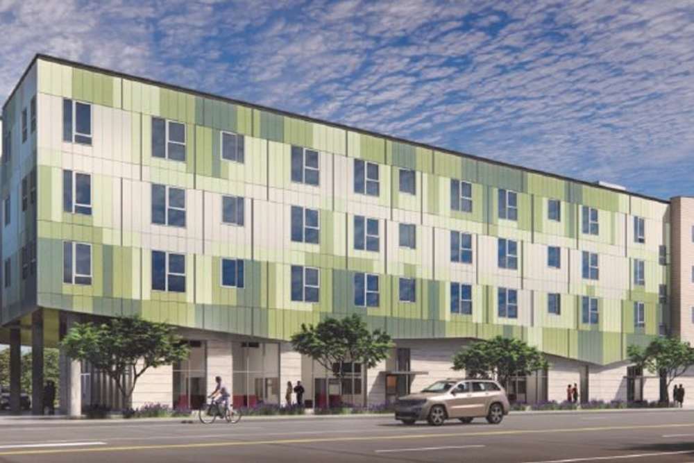 Front of community apartment at Camas Meadows in Beaverton, Oregon