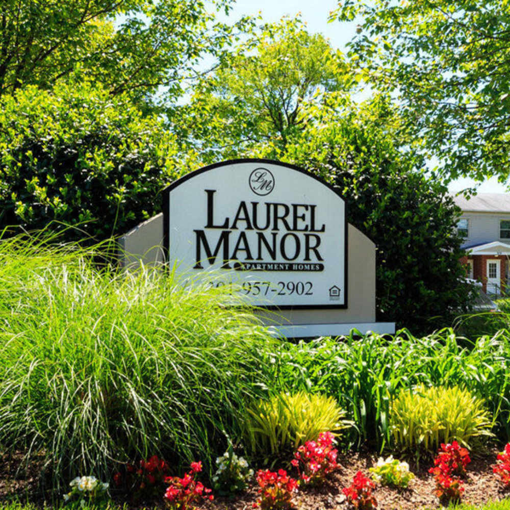 Signage of Laurel Manor in Laurel, Maryland