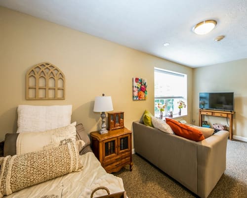 Cozy living spaces at Trustwell Living at Bell Gardens Place in Hillsboro, Ohio