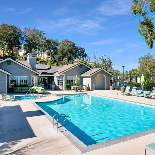 Swimming pool at Village Oaks in Chino Hills, California 