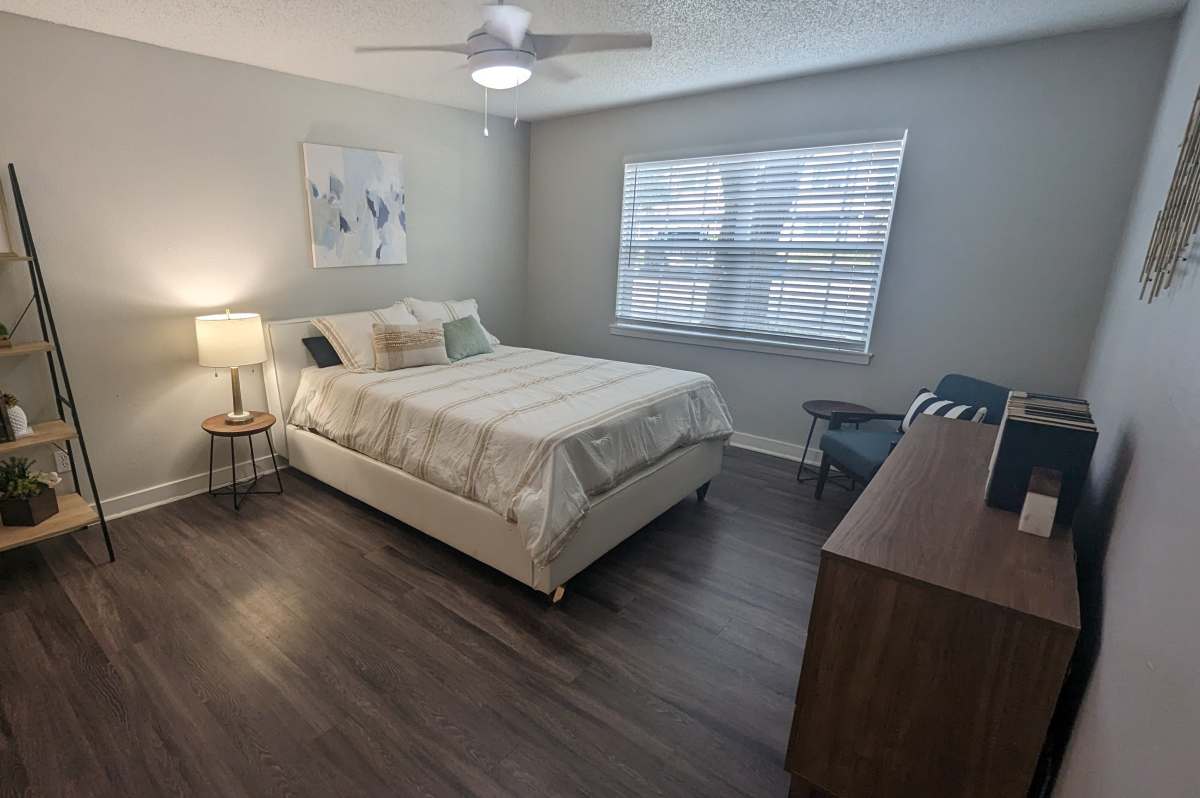 Modern bedroom at Sangria Park in Austin, Texas