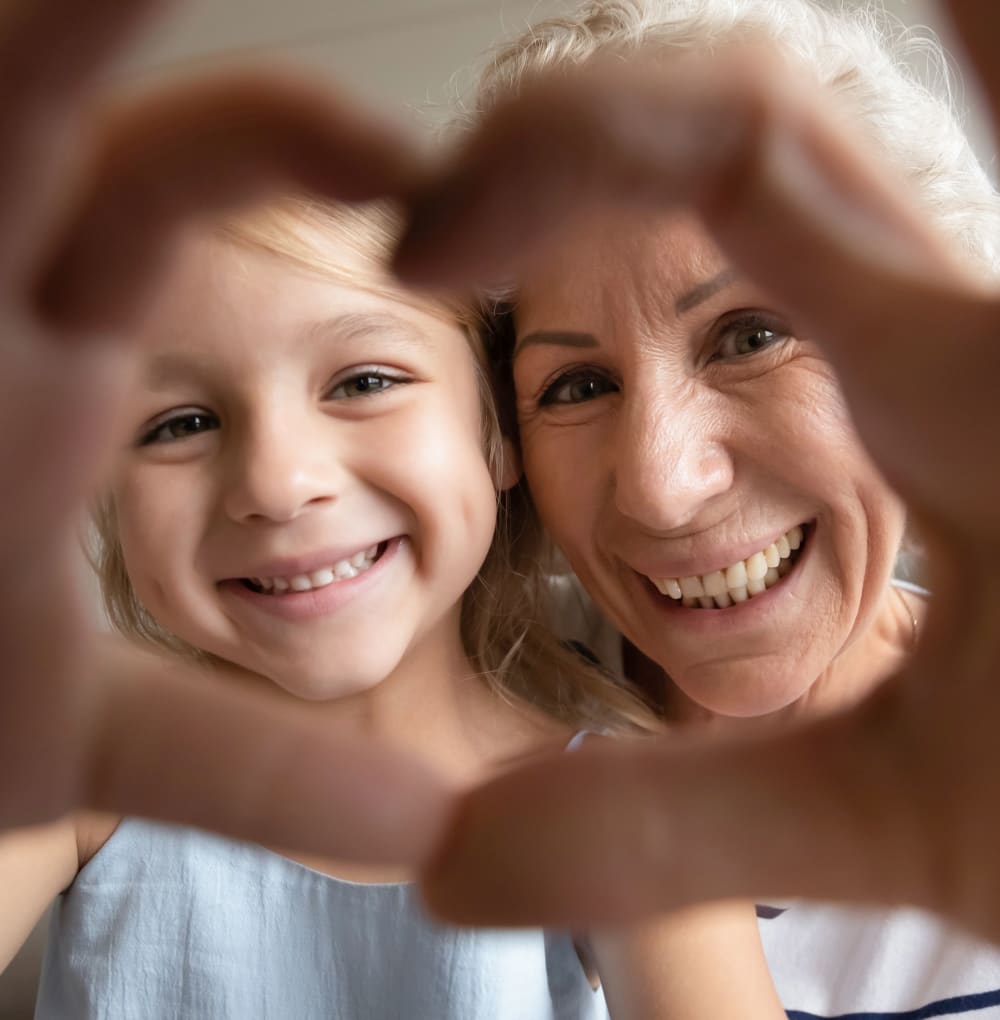 Grandmother and granddaughter at Blossom Springs in Oakland Twp, Michigan