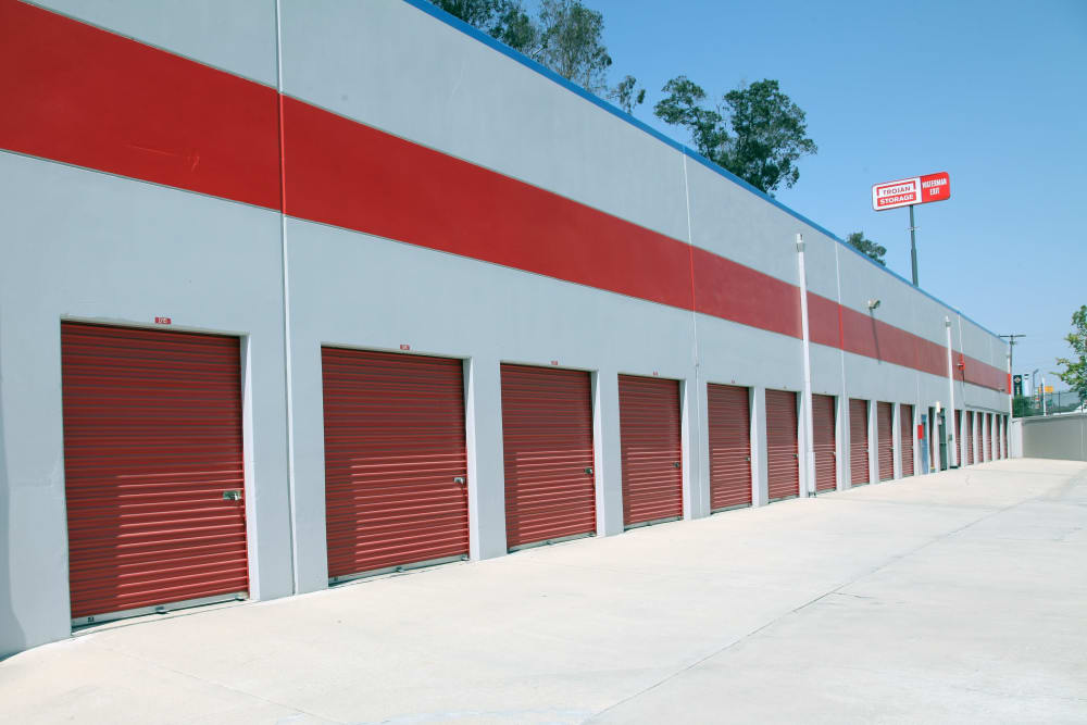 Drive-up storage at Trojan Storage of Colton in Colton, California