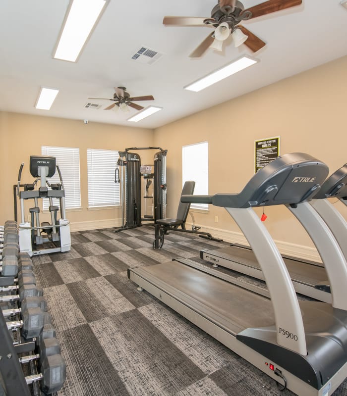 Fitness center at Crown Pointe Apartments in Oklahoma City, Oklahoma