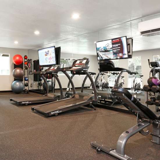 Gym and weight room at Crestview Terrace in Hayward, California