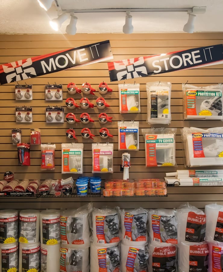 Packing supplies available in the leasing office at StorQuest Economy Self Storage in Dayton, Ohio