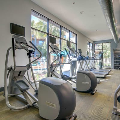 Resident getting ready to workout at Sofi Riverview Park in San Jose, California