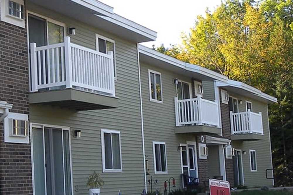 Private balcony at Copper Hills Apartments in Houghton, Michigan,