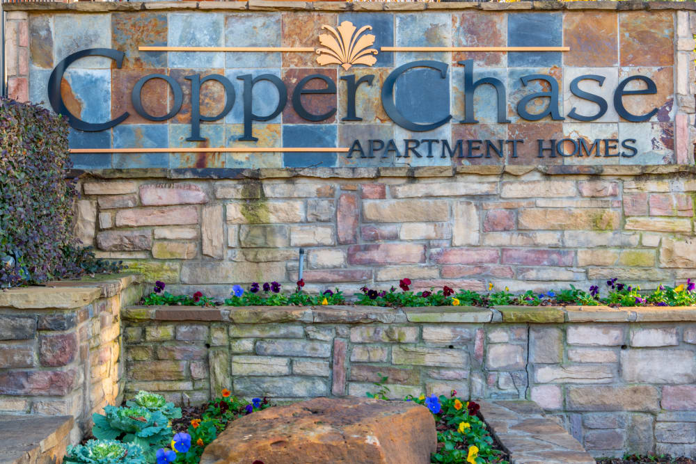 Signage of apartment at Copper Chase in Arlington, Texas
