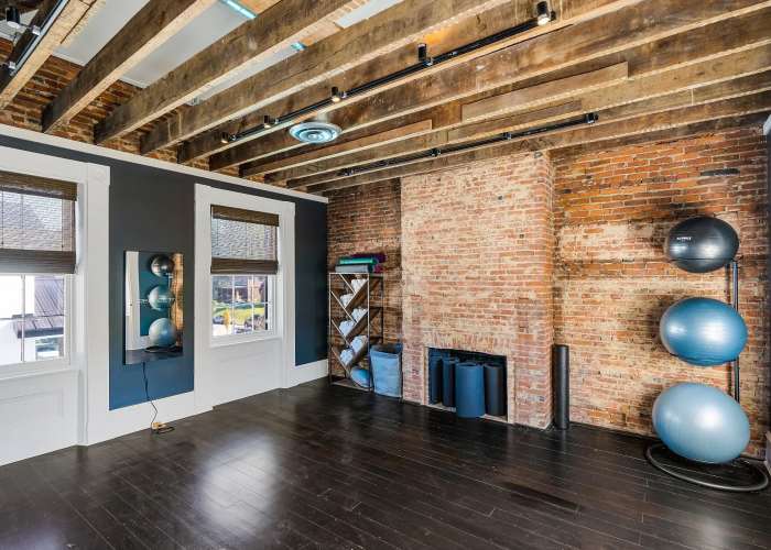 Yoga area at The Jameson in Cincinnati, Ohio