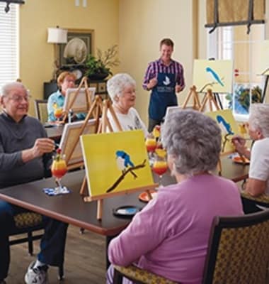 Art activity at our senior living community in Burr Ridge, IL