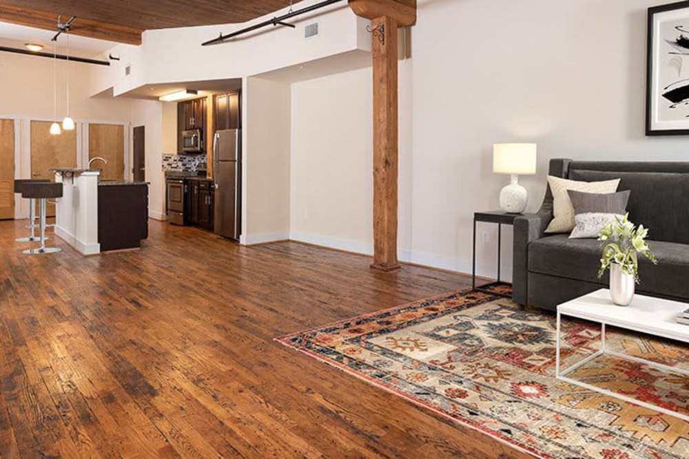 Spacious apartment with hardwood flooring at High Street Lofts in Petersburg, Virginia