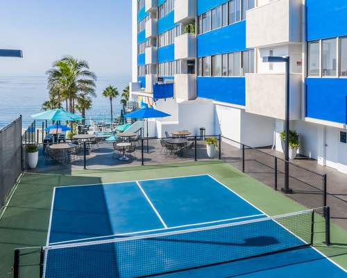 Pickleball court at 1900 Ocean Apartment Homes, Long Beach, California