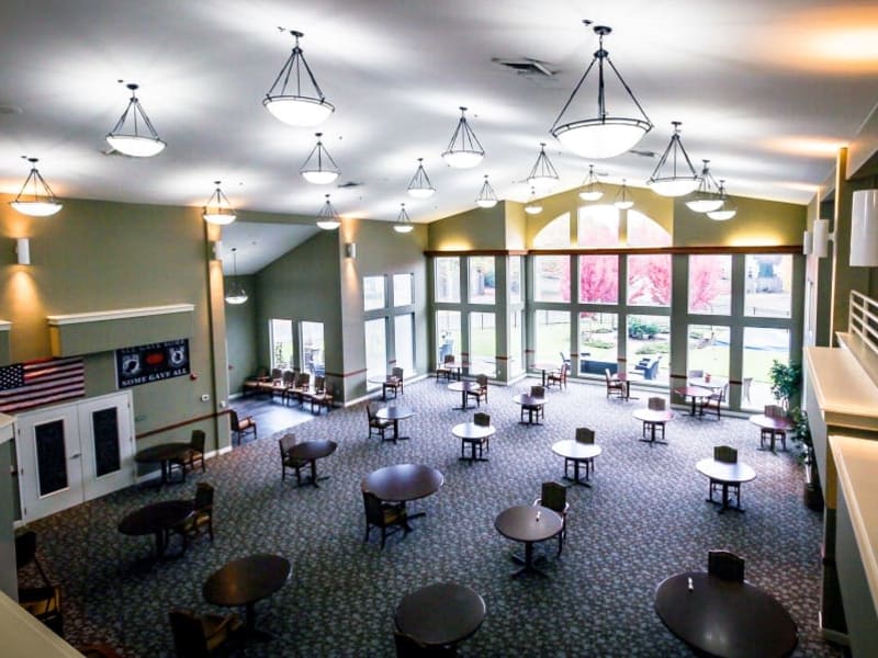 Dining room of Evergreen Senior Living in Eugene, Oregon.