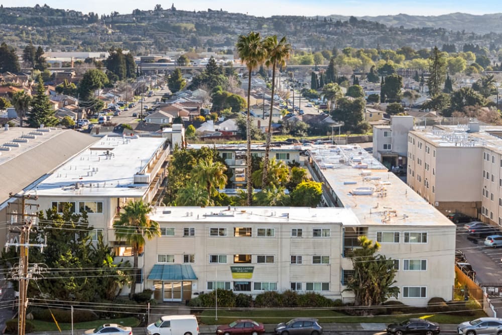 Property exterior at Terrace Garden Apartment Homes in San Leandro, California