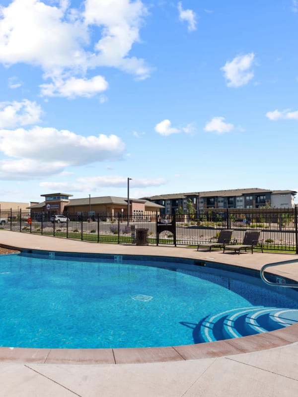 Luxurious pool at Johnstown Plaza in Johnstown, Colorado