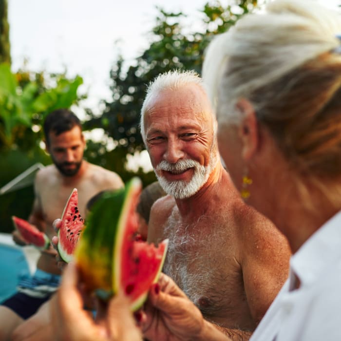 Residents enjoy a picnic with watermelon Aspire at West End, Richmond, Virginia