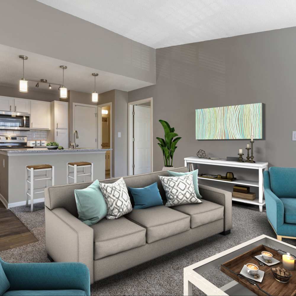 Living room at Avenue at Harbison in Columbia, South Carolina