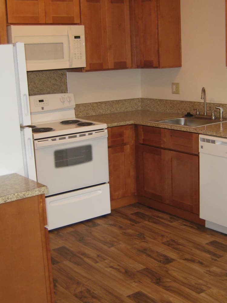 Well Equipped Kitchen at Fountain Court in Springfield, OR