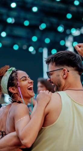 Residents enjoying concert near Panorama at Arvada Ridge in Arvada,Colorado