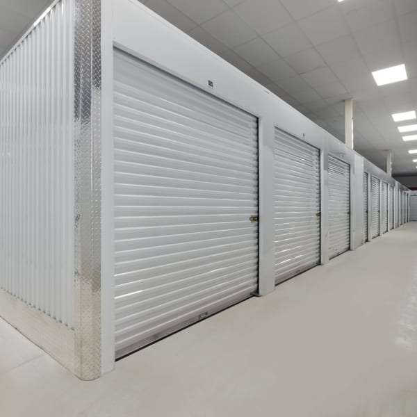 Indoor storage units at StorQuest Self Storage in Indio, California