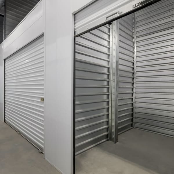 Brightly lit interior units at StorQuest RV/Boat and Self Storage in Indio, California