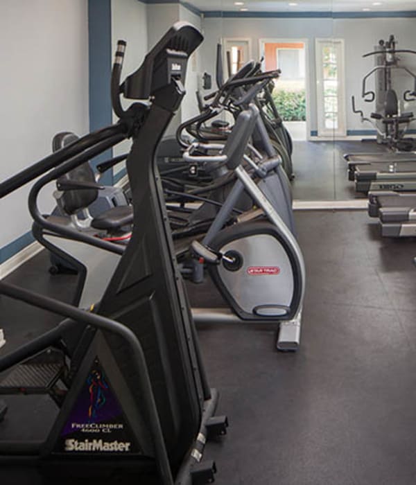 Superb fitness center at Kendallwood Apartments in Whittier