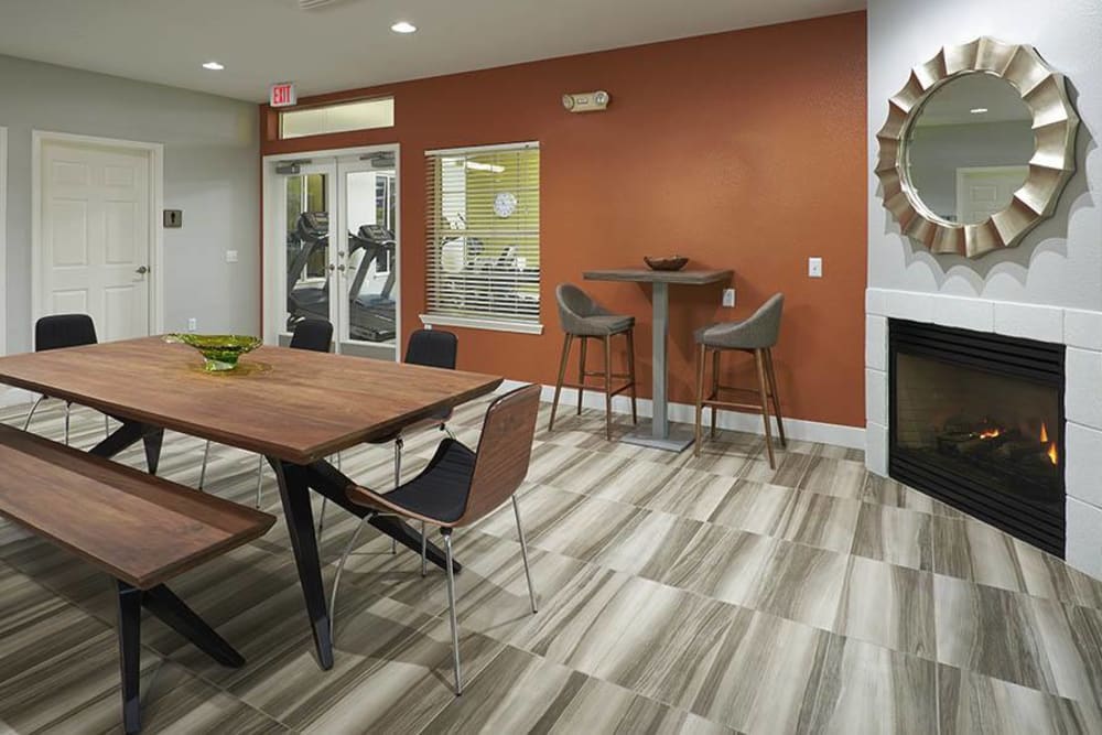 Community common area for resident use at Crossroads at City Center Apartments in Aurora, Colorado